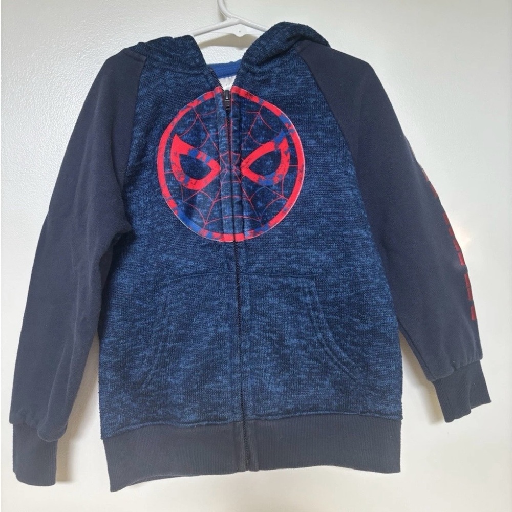 Marvel Boys Navy & Red Spider Emblem Zip-Up Hoodie